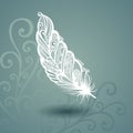 Template with Peerless Feather in Ornate Background