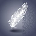 Template with Peerless Feather in Ornate Background