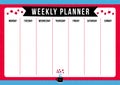 Simple weekly planner with drawn elements in scandinavian style.