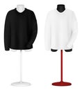 Plain long sleeve shirt on mannequin torso template