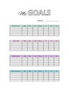 Template planner list with own goals. Printable Notepad. Areas of life. Vector