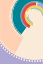 Template poster for cinema festival. Art deco style. Colorful silhouette of filmstrips in circle. Retro cinema background. Film