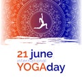 Template of poster for International Yoga Day.