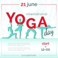 Template of poster for International Yoga Day.