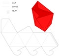 Template Present box red hedra cut triangle