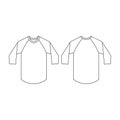 Template raglan vector outline template clothing