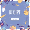 Template recipe card for bakery background