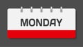 Template icon page calendar, day off week Monday