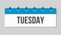 Template icon page calendar, day of week Tuesday Royalty Free Stock Photo