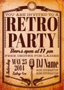 Template for a retro party, concert, events