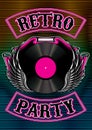 Template for a retro party, concert, events
