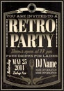 Template for a retro party, concert, events