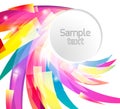 Template Round frame with abstract rainbow colored petals. Royalty Free Stock Photo