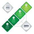 Template of a sales pipeline or info chart. Four steps diagram. Infographic of green technology or education process with four