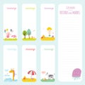 Template for school notebook, diary and organizers