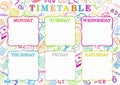 Template of a school schedule for 6 days of the week for students Royalty Free Stock Photo