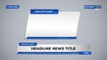 template set blue lower third for news television and stream channel Royalty Free Stock Photo