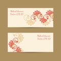 Template set with bright decorative mehndi design for banners