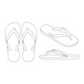 Template flip flops sandals vector illustration flat sketch design