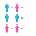 Template set of gender symbols and relationship icons. Orientation concept. Male and female icons. Vector Royalty Free Stock Photo