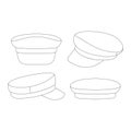 Template nautical cap vector illustration flat sketch design Royalty Free Stock Photo