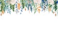 Floral winter seamless border illustration. Christmas Decoration Print Design Template Royalty Free Stock Photo