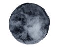 Black full moon isolated on white background Watercolor illustration