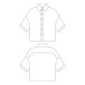 Template short sleeve button up shirt women vector illustration flat design outline clothing Royalty Free Stock Photo