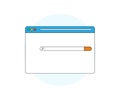 Template Simple Browser Window. Browser Search concept in trendy flat design on empty background