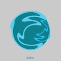 Simple logo with a water ball. Vector Royalty Free Stock Photo