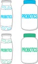 Template of small blank probiotics bottle. Packaging collection. Royalty Free Stock Photo
