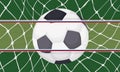 Soccer Ball Making a Goal with Label with Russian Ribbons, Vector Illustration