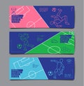 Template Sport Layout Design, Flat Design, single line, Graphic Illustration, Football, Soccer, Vector Illustration