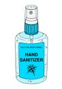 Template spray antiseptic hands. Personal hygiene product. Sanitizer dispenser disinfects protects coronavirus bacteria. Color