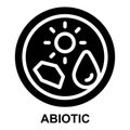 abiotic, biology, ecology, ecosystem, abiotic factor, non living solid or glyph icon Royalty Free Stock Photo