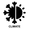 climate, clime, weather, season, climate change, meteorology solid or glyph icon Royalty Free Stock Photo