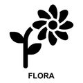 flora, floral, flower, plant, ecology, nature solid or glyph icon Royalty Free Stock Photo