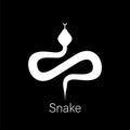 White snake logo design. Snake sign