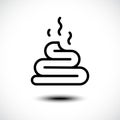 Pile of poo line icon isolated on white background Royalty Free Stock Photo