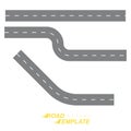 Template a straight and winding road on a white background. Flat illustration EPS 10 Royalty Free Stock Photo