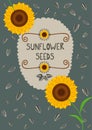 Template for sunflower seeds packaging and labels