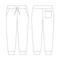 Template sweatpants vector illustration flat sketch Royalty Free Stock Photo