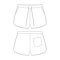 template swim shorts vector flat design outline clothing collection