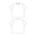 template t-shirt boxy vector flat design outline clothing collection