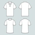 Template of t-shirts and polo shirt whith short sleeve.