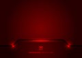 Template technology concept geometric header red and black grid background and texture