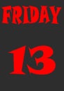 Template for the text for the date Friday 13 Royalty Free Stock Photo