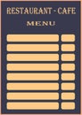 Template for text for a restaurant or cafe menu.