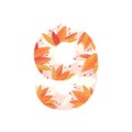 Template text symbol number leaves orange nine