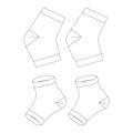 Template toeless socks vector illustration flat sketch Royalty Free Stock Photo